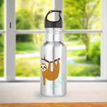 Adorable Sloth "Hang in There" Stainless Steel Water Bottle<br><div class="desc">Funny illustration of a cute sloth hanging from a tree branch and the words "Hang in There" in handwritten font.</div>