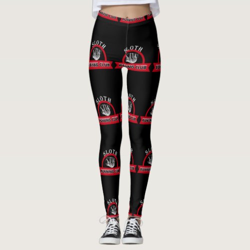 Adorable Sloth Running Club for Sloth Lovers Leggings