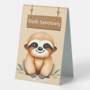 Adorable Sloth Sanctuary Table Sign