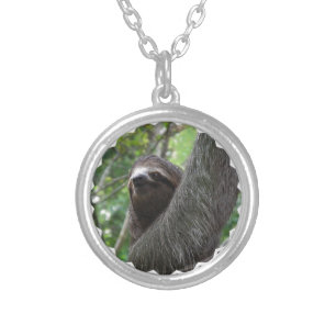 Adorable Sloth Silver Plated Necklace