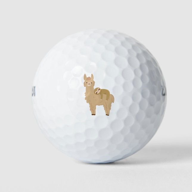 Adorable Sloth Sleeping on a Llama Golf Balls (Front)
