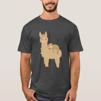 Adorable Sloth Sleeping on a Llama T-Shirt