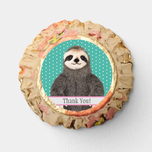 Adorable Sloth Teal Name Kids Animal Party  Reeses Peanut Butter Cups