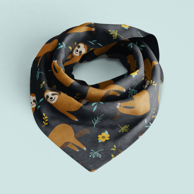 Adorable Sloths Pattern Bandana