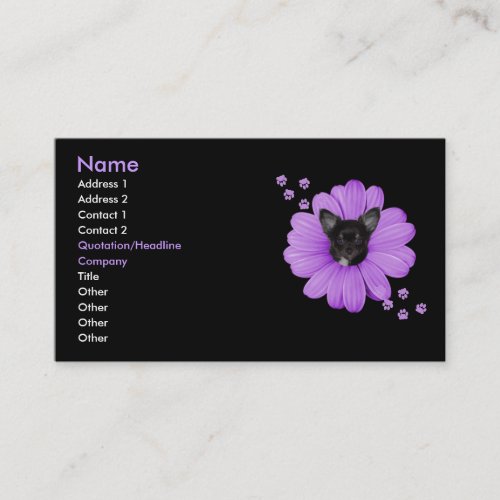 Adorable Sly Heaven Chihuahua 4 Business Card Template