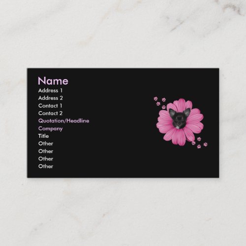 Adorable Sly Heaven Chihuahua Pink Flower Business Card Templates