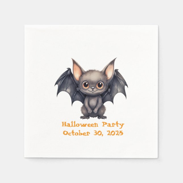 Adorable Small Smiling Bat Napkins (Front)