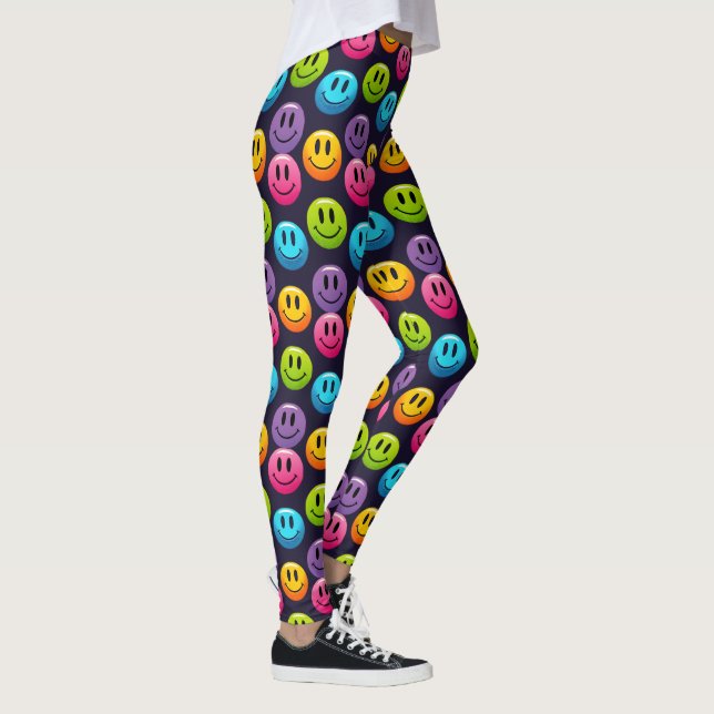 "Adorable Smile Emoji Pattern Collection" Leggings (Right)