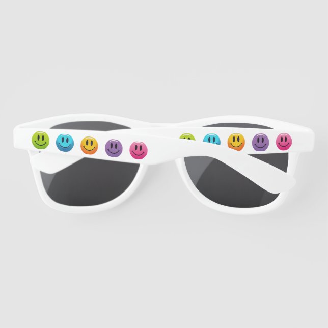"Adorable Smile Emoji Pattern Collection" Sunglasses (Back)
