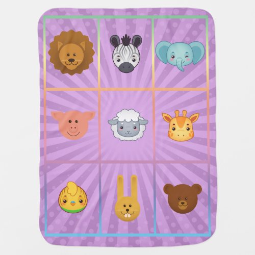 Adorable Smiling Baby Animals Portraits Baby Blanket