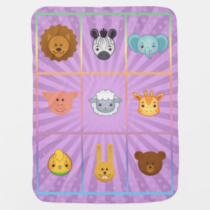 Adorable Smiling Baby Animals Portraits Blanket