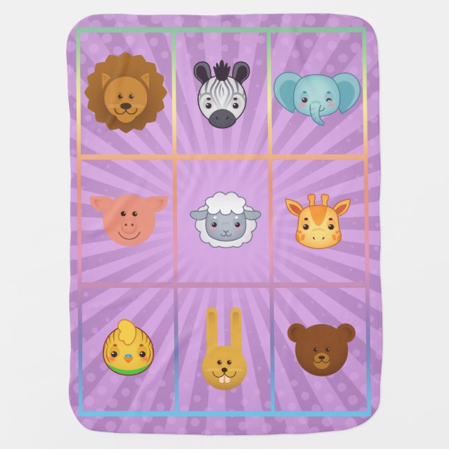 Adorable Smiling Baby Animals Portraits Blanket (Front)