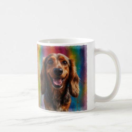 Adorable Smiling Dachshund Artistic Portrait Coffee Mug