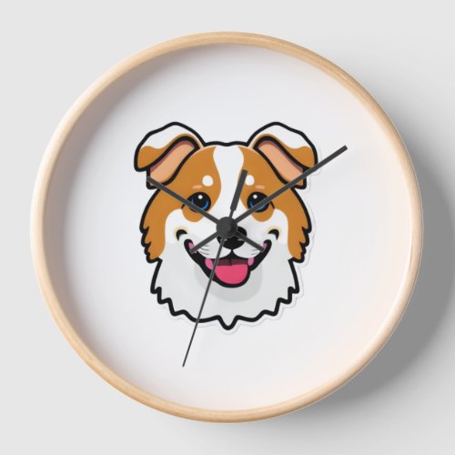 Adorable smiling dog with beautiful blue eyes clock