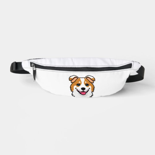 Adorable smiling dog with beautiful blue eyes fanny pack