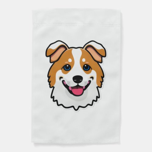Adorable smiling dog with beautiful blue eyes garden flag