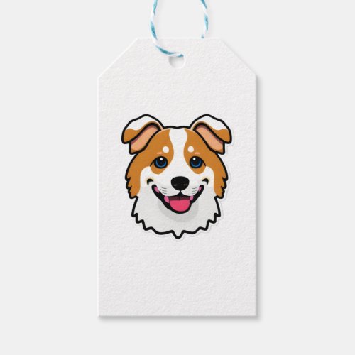 Adorable smiling dog with beautiful blue eyes gift tags