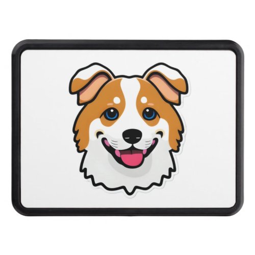 Adorable smiling dog with beautiful blue eyes hitch cover