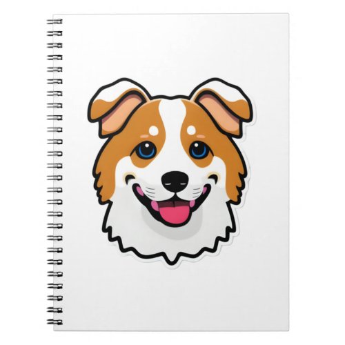 Adorable smiling dog with beautiful blue eyes notebook