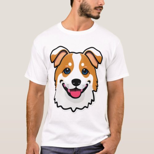 Adorable smiling dog with beautiful blue eyes T_Shirt