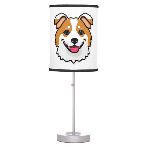 Adorable smiling dog with beautiful blue eyes table lamp
