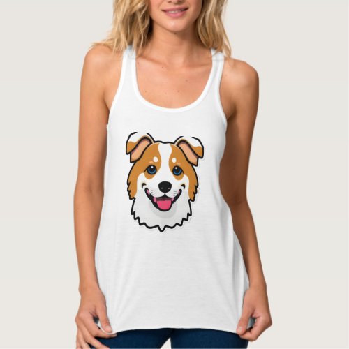 Adorable smiling dog with beautiful blue eyes tank top