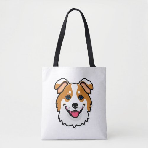 Adorable smiling dog with beautiful blue eyes tote bag