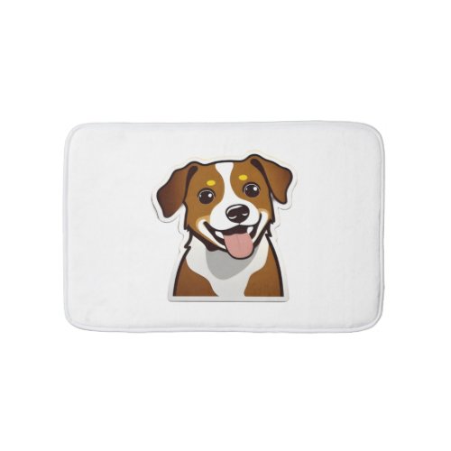 Adorable smiling dog with beautiful eyes bath mat