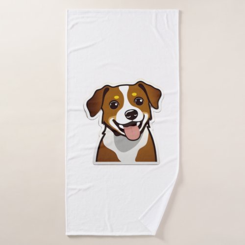 Adorable smiling dog with beautiful eyes bath towel