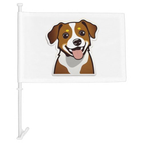 Adorable smiling dog with beautiful eyes car flag