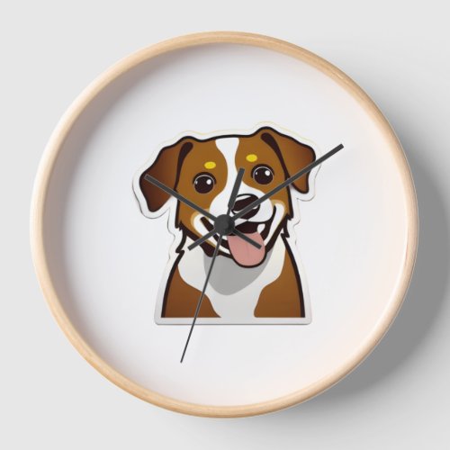Adorable smiling dog with beautiful eyes clock