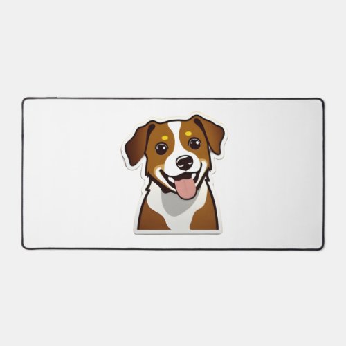 Adorable smiling dog with beautiful eyes desk mat