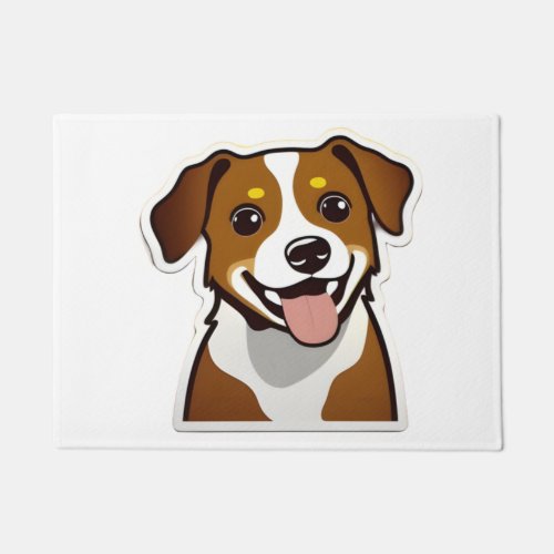Adorable smiling dog with beautiful eyes doormat