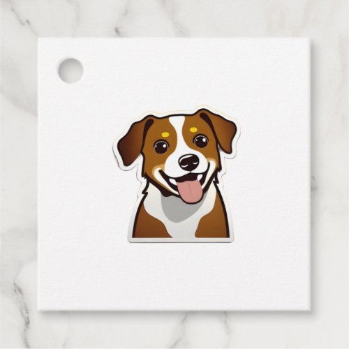 Adorable smiling dog with beautiful eyes favor tags