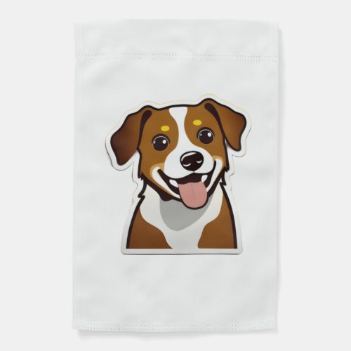 Adorable smiling dog with beautiful eyes garden flag