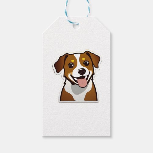 Adorable smiling dog with beautiful eyes gift tags