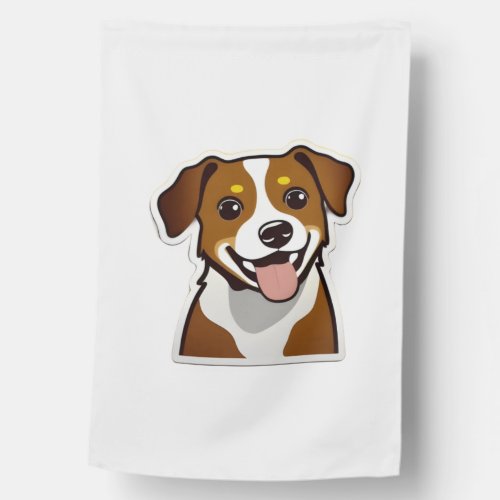 Adorable smiling dog with beautiful eyes house flag