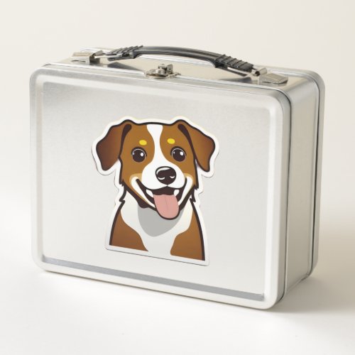 Adorable smiling dog with beautiful eyes metal lunch box