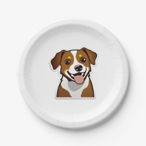Adorable smiling dog with beautiful eyes paper plates