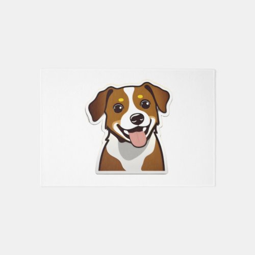 Adorable smiling dog with beautiful eyes rug