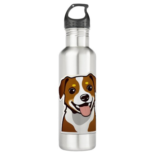 Adorable smiling dog with beautiful eyes stainless steel water bottle