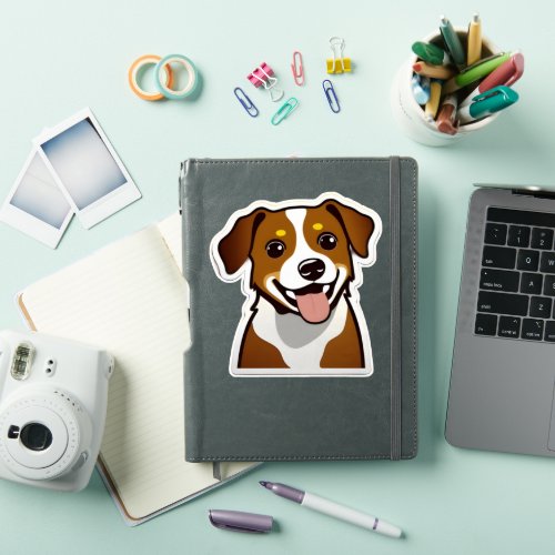 Adorable smiling dog with beautiful eyes sticker