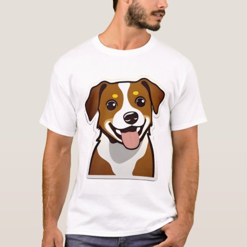 Adorable smiling dog with beautiful eyes T_Shirt