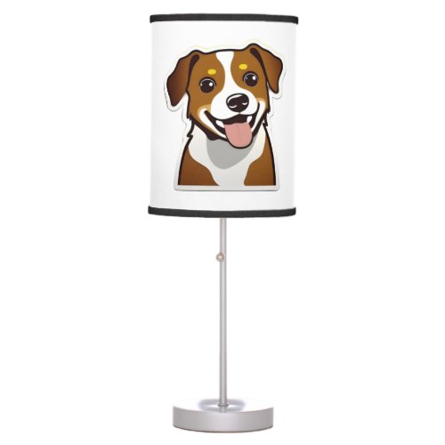 Adorable smiling dog with beautiful eyes table lamp