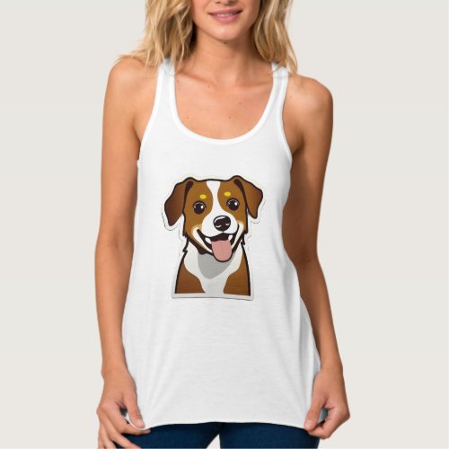 Adorable smiling dog with beautiful eyes tank top