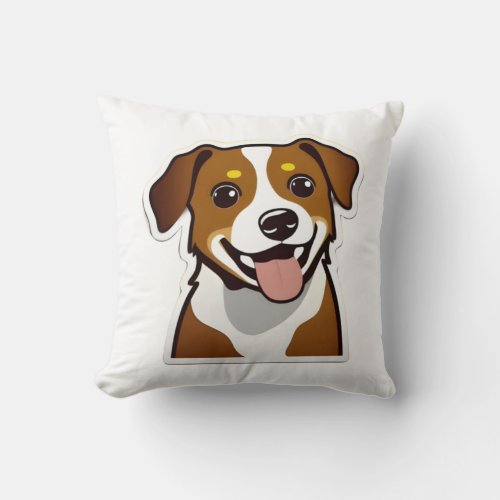 Adorable smiling dog with beautiful eyes throw pillow