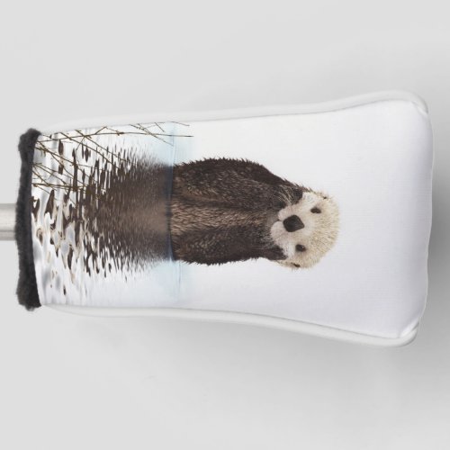 Adorable Smiling Otter in Lake Golf Head Cover