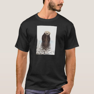 Adorable Smiling Otter in Lake T-Shirt