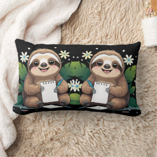 Adorable Smiling Sloth-Back to School With a Smile Lumbar Pillow