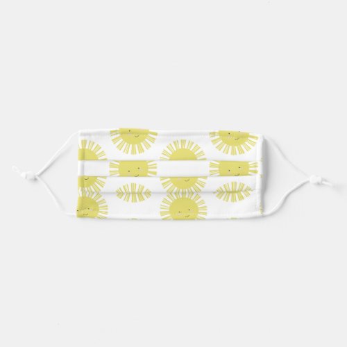 Adorable Smiling Sun Sunshine Yellow Adult Cloth Face Mask